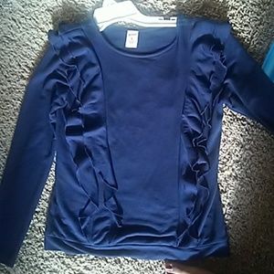 Navy blue, long-sleeved shirt